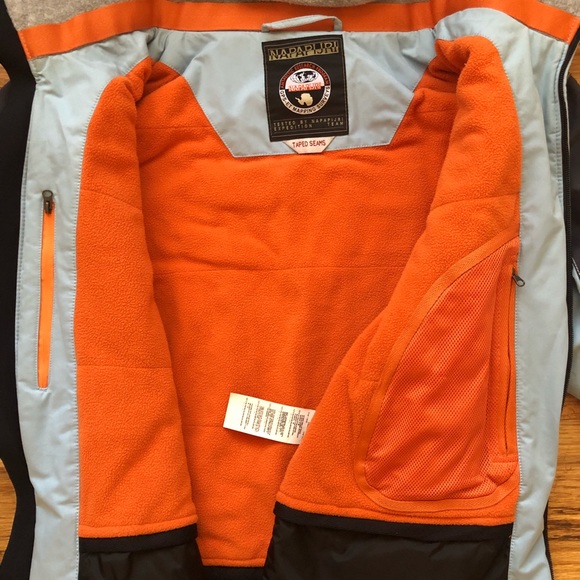 RARE Napapijri Hooded Ski Jacket Fleece Lined XL - Picture 4 of 8